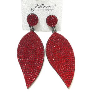 Princess Accessories Crystals Leaf Earrings